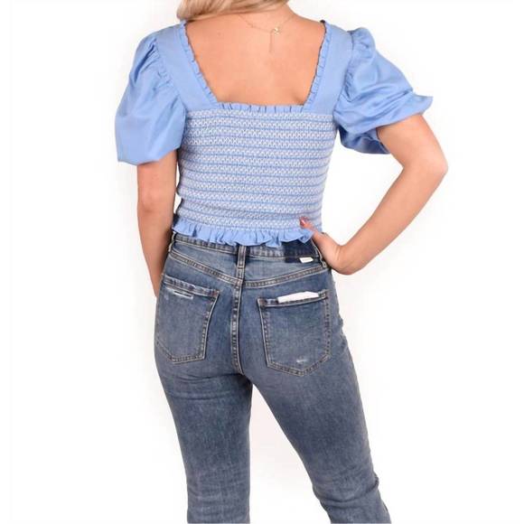 NEW EMILY MCCARTHY havana top in della robia blue - Picture 3 of 3